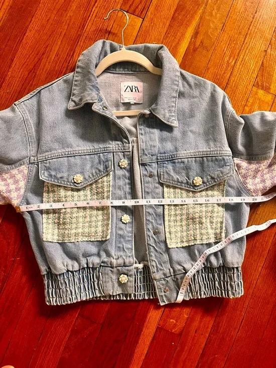Zara Special Edition Cazadora Denim Combinada – Size Small - Picture 5 of 10